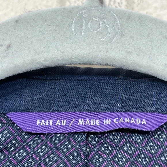 Ted Baker Endurance Sport Coat‎ Blazer Men's 38R Jay Plaid Wool Blue Canada Made